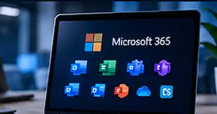 Administrare Microsoft 365 pentru companii - laptop și aplicații cloud